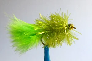10 x Mouche de peche Streamer Blob Chartreuse BILLE H8/10/12 mosca fly truite - Photo 1/1