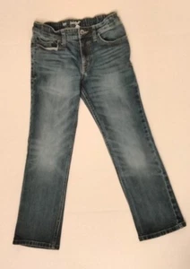 Cat And Jack Size 8 Straight Leg Boys Jeans With Adjustable Waistband Stretch - Picture 1 of 6