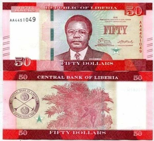 Liberia 50 Dollars 2016 P 34 a UNC - Picture 1 of 3