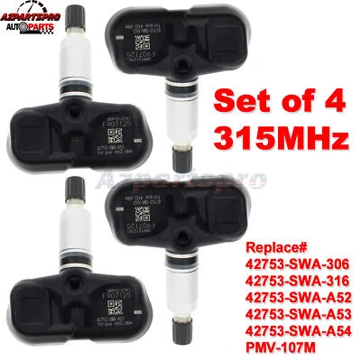 Juego de 4 sensores de presión de neumáticos TPMS para Honda Accord 2008-2012 (ruedas de aleación) Foto 1 de 4