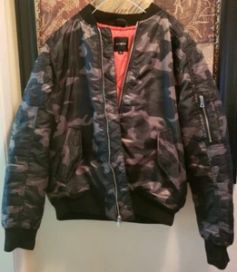 Camo Military Style Bomber Jacket Large - Picture 1 of 2