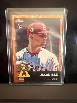 2022 Topps Chrome Platinum Anniversary Janson Junk 280 Toile White/Orange /25 RC - Image 1 of 3