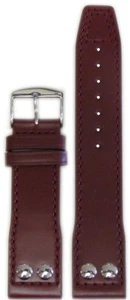 Banda de reloj de piloto de cuero borgoña 20 mm Panatime con costuras a juego para IWC - Imagen 1 de 1