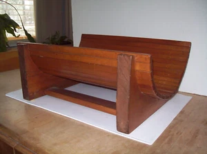 Mid Century Wood Wine Bottle Magazine Firewood Holder in GUC - Picture 1 of 18