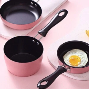 Mini Soup Pot Porridge Cooking Pot Milk Pan with Long Handle Small Saucepan UK - Picture 1 of 11