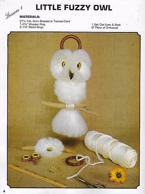 Easy Beginner Quick Short Macrame Owl Pattern in Macrame School House SH1 Book - Image 1 of 4