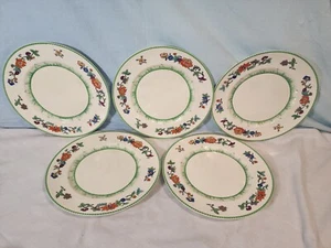 BOOTHS Vellum Impressed Floral Pattern Dinner Plates, Set of 5, England, NICE! - Picture 1 of 18