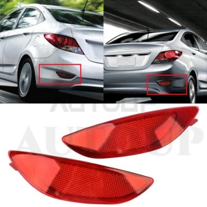 For 2012-17 Hyundai Accent Sedan Red Lens Rear Bumper Lower Reflector Left Right - Picture 1 of 7