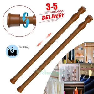 2x Adjustable Telescopic Shower Curtain Rail Rod Pole 23in-43in Heavy-Duty Steel - Picture 1 of 14