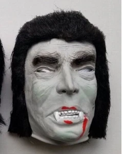 VINTAGE 1970's TARGET DRACULA VAMPIRE GHOUL HALLOWEEN LATEX MASK W/HAIR NOS - Picture 1 of 8