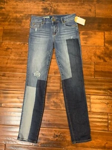 KUT From The Kloth Catherine Boyfriend Distressed Ankle Blue Denim Jeans Size 0 - Picture 1 of 4