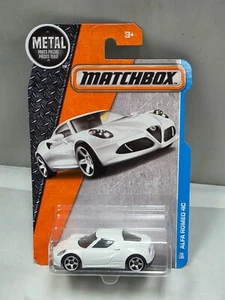 2016 Matchbox 26/125 MBX Adventure City Alfa Romeo 4C White w/Silver 5 Spokes - Picture 1 of 4