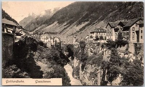 Gotthardbahn Goeschenen Schweiz Tunnelbaustelle Berg Postkarte - Bild 1 von 2