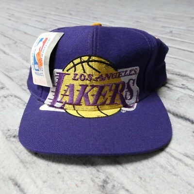 Gorra de colección Deadstock Los Angeles Lakers logotipo grande Snapback años 90 AJD Foto 1 de 4