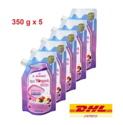 5 x A BONNE' Spa Yogurt Salt Brightening Smooth Baby Skin Vitamin B3 Scrub 350g - Image 1 of 4