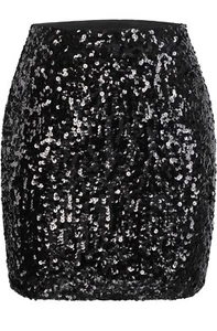 MANER Women's Sequin Skirt Sparkle Stretchy Bodycon Mini Skirts ( SMALL ) - Picture 1 of 5