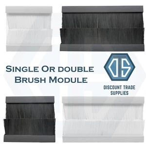 Euro Module Brush Cable Entry Clip-In Insert for 2G & 4G Wall Outlet Black White - Picture 1 of 3