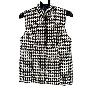 Kim Rogers black & white houndstooth puffer vest, size L. EUC - Picture 1 of 5
