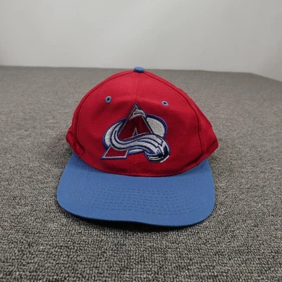 Gorra de colección Colorado Avalanche con espalda a presión para hombre roja azul logotipo de hockey de la NHL 7 años 90 Foto 1 de 4