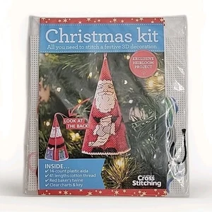 World of Cross Stitching Weihnachten Set 3-D Weihnachtsmann kleiner Zapfen Basteln Deko - Bild 1 von 4