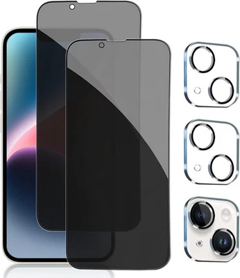 PEHAEL 2+2 Pack para iPhone 14 Plus Protector de Pantalla de Privacidad con Cámara Negro  Foto 1 de 4