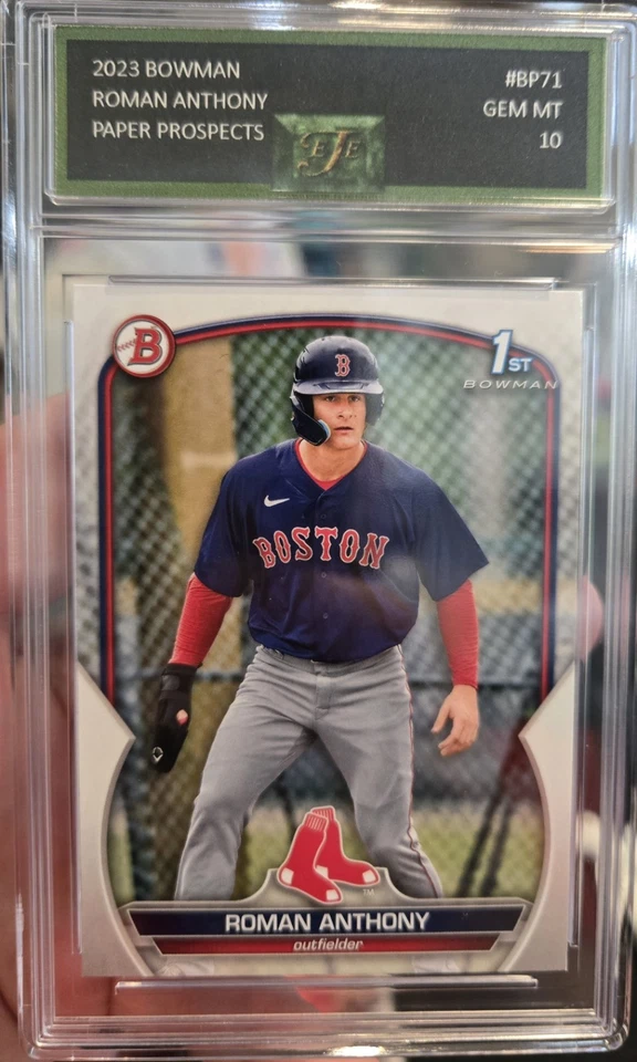 Roman Anthony Rookie Card Graded Gem Mint 10 - 2023 BOWMAN Prospects Red Sox  - Image 1 of 1