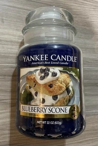 Yankee Candle Retired "BLUEBERRY SCONE" Large 22 oz. Never Lit. Strong Fragrance - Picture 1 of 3