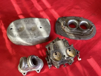 Carburador vintage Harley S&S 247 duas gargantas cabeça de pá Panhead Racing - Imagem 1 de 4