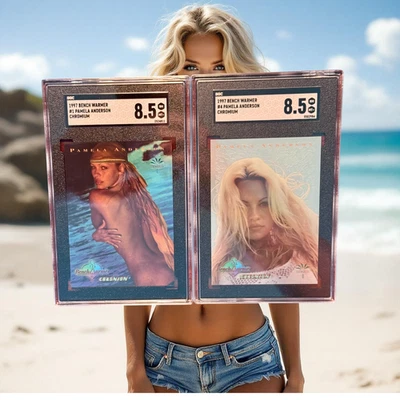 1997 Bench Warmer Chromium Pamela Anderson #1 and #4 SGC 8.5 WOW! The Naked Gun - Image 1 of 2