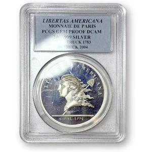 PCGS Gem Proof DCAM Libertas Americana 2004 .999 Silver 24 Grams - Picture 1 of 3