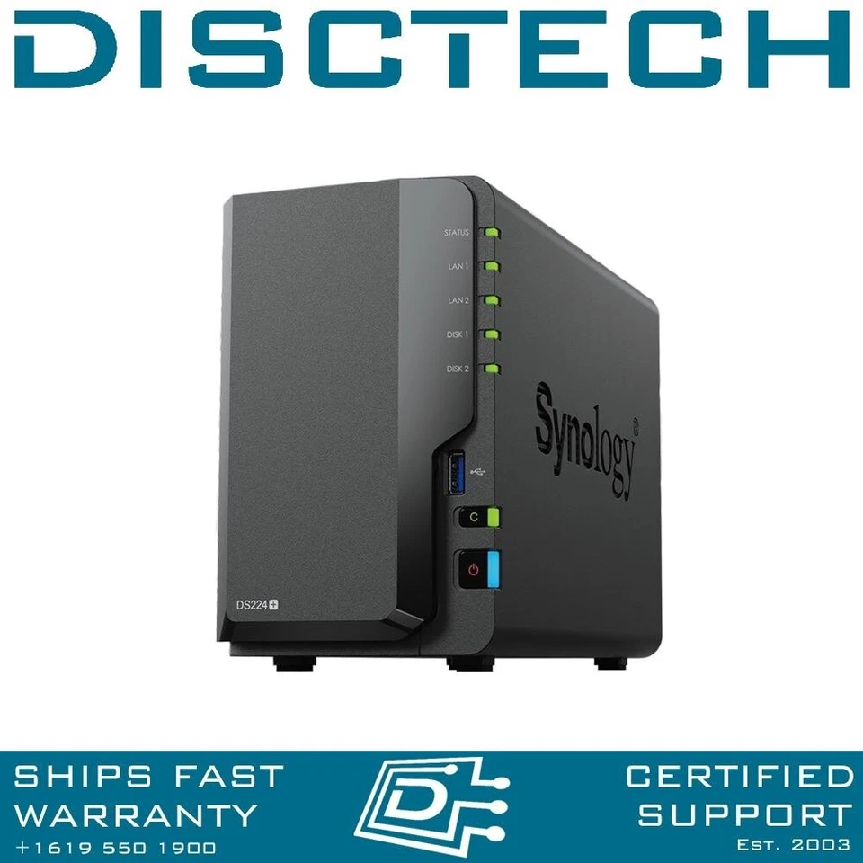 Synology 24TB 6GB RAM DiskStation DS224+ 2-Bay SATA Quad Core NAS Server - Image 1 of 1