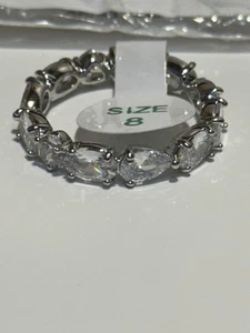 BP RING SIZE 8 RBP8237 artistic detail Diamond CZ On Rhodium - Picture 1 of 2
