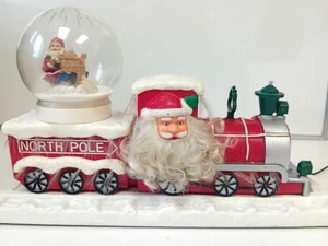 Vintage musikalischer Weihnachts-Schneekugel-Zug "Nordpol" 48 x 29 cm - Bild 1 von 5