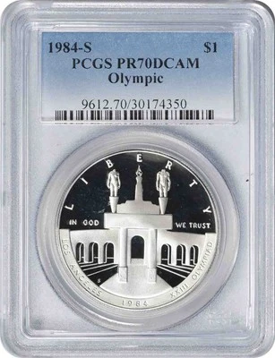 1984-S Olympic Commemorative Silver Dollar PR70DCAM PCGS - Image 1 of 2