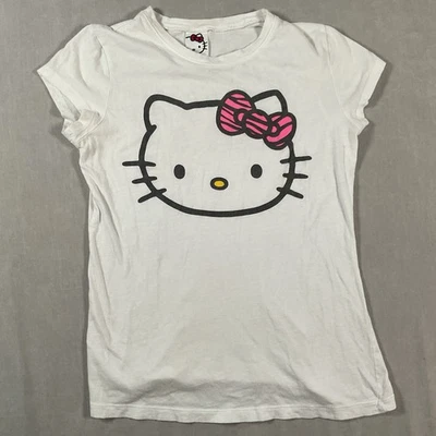 Vintage Hello Kitty Sanrio Girls Youth Small White Graphic T Shirt - Image 1 of 4