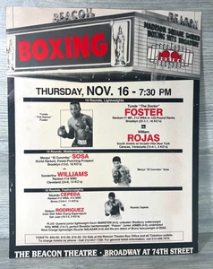 1989 TUNDE FOSTER vs WILLIAM ROJAS MERQUI SOSA vs SUNDERLINE WILLIAMS Vtg Boxing - Picture 1 of 10