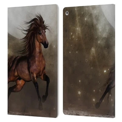 OFFICIAL SIMONE GATTERWE HORSES LEATHER BOOK WALLET CASE COVER FOR AMAZON FIRE - Image 1 of 4