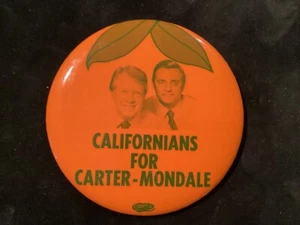 CALIFORIANS FOR CARTER-MONDALE 3 1/4 INCH POLITICAL BUTTON - Picture 1 of 2