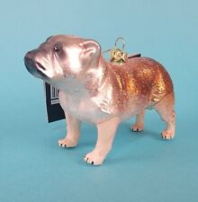 Robert Stanley English Bulldog Christmas Ornament Puppy Dog Glass Glitter New