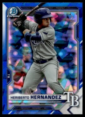 2021 Bowman Chrome Sapphire Heriberto Hernandez A165 Tampa Bay Rays #BDC-100 - Image 1 of 2