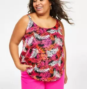 Bar III Womens Plus Size 3X Floral Print Halter Top Pink Trendy Fashion NWT - Picture 1 of 1