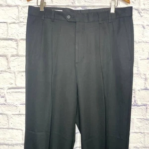 Cutter & Buck Men's Black Dress Pant Pleated Front Wrinkle Free Size 34x30 - Picture 1 of 5