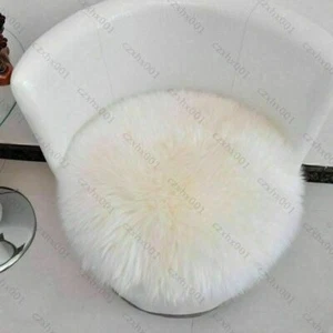 Rund Gefälscht Wolle Schafspelz Fell Kissen Luxus Plüsch Warm Stuhlbezug Kissen! - Bild 1 von 5