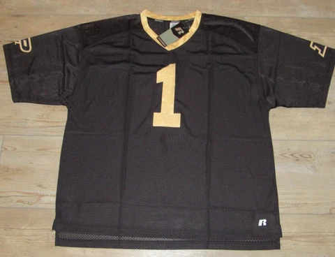 Purdue Boilermakers #1 Russell Athletic Black Football Jersey size Men's 3XL Cover