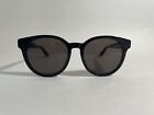 Authentic Saint Laurent M25/K 005 Black Plastic Round Mens Sunglasses Grey Lens