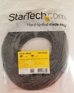 STARTECH.COM N6PATCH100BK 100 ft Black Cat6 Patch Cable RJ45 Male/Male - Picture 1 of 3