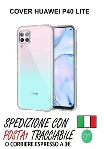 COVER CUSTODIA PER HUAWEI P40 LITE TRASPARENTE TPU MORBIDA ULTRASLIM - Picture 1 of 3