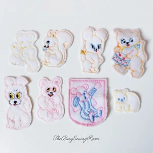 Vintage Fabric Badges, Soft Fleece Animals , For Kids Clothes - Picture 1 of 1
