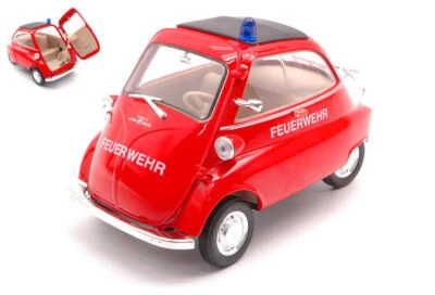 MODELLINO AUTO STATICO WELLY BMW ISETTA FEUERWEHR ROSSO MODELLISMO SCALA 1:18 - Immagine 1 di 4