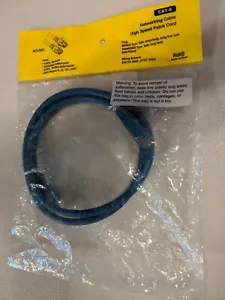 Cat 6 Computer Network Patch Cable 550 MHz 3 ft. Blue High Speed Patch Cord NEW - Picture 1 of 4